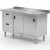 Null Edelstahl Gastro-Arbeitstisch Mit 2 Schubladen Und 2 Schiebetüren | AISI 430 Qualität | HxBxT 85x120x60cm