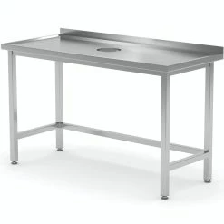 Null Edelstahl Gastro-Arbeitstisch Mit Öffnung Für Abfälle | AISI 430 Qualität | HxBxT 85x80x60 -Gastro Arbeitstisch 1ba7795b a1df 4eac 8ea0 99818c73c77e