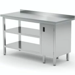 Null Edelstahl Gastro-Arbeitstisch Mit Grund- Und Zwischenboden Sowie Aufkantung | AISI 430 Qualität | HxBxT 85x100x60cm -Gastro Arbeitstisch 1d4fa2fe 979e 415b bddd 0c02f8e10a49 1