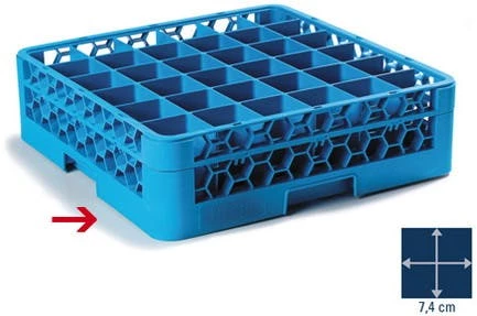 Null Spülkorb Für Geschirr Und Gläser, LxB 500 X 500 Mm, Grau, Lichtes Fachmaß 62 X 62 Mm, 49 Fächer 7 Null Spülkorb Für Geschirr Und Gläser, LxB 500 X 500 Mm, Grau, Lichtes Fachmaß 62 X 62 Mm, 49 Fächer – Bild 7