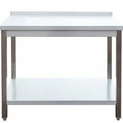 Null Gastro Arbeitstisch 1 Grundboden Mit Aufkantung Edelstahl (BxT) 500 X 600 Mm