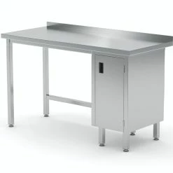 Null Edelstahl Gastro-Arbeitstisch Mit Klapptür Links Und Aufkantung | AISI 430 Qualität | HxBxT 85x120x70cm -Gastro Arbeitstisch 2f1f6200 0422 4e50 8508 8dabd71e0008
