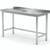 Null Edelstahl Gastro-Arbeitstisch Mit Öffnung Für Abfälle | AISI 430 Qualität | HxBxT 85x110x70