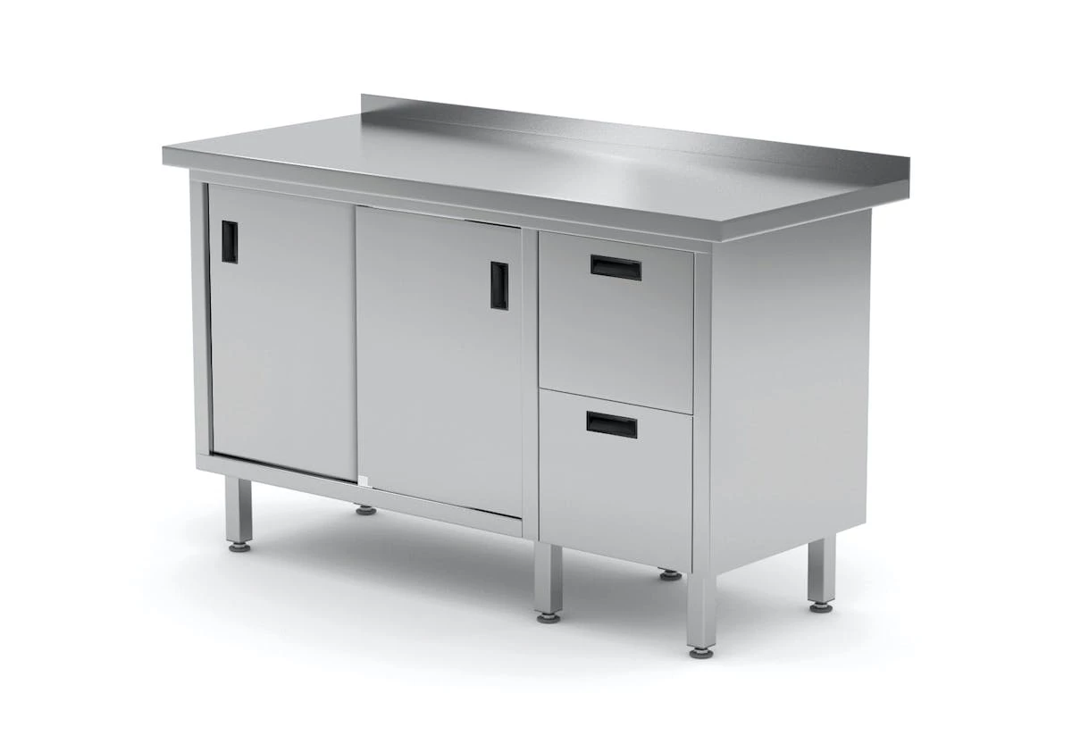 Null Edelstahl Gastro-Arbeitstisch Mit Aufkantung | AISI 430 Qualität | HxBxT 85x150x70cm 6 Null Edelstahl Gastro-Arbeitstisch Mit Aufkantung | AISI 430 Qualität | HxBxT 85x150x70cm – Bild 6