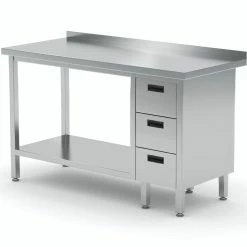 Null Edelstahl Gastro-Arbeitstisch Mit 2 Schubladen Links Sowie Grundboden Und Aufkantung | AISI 430 Qualität | HxBxT 85x160x60cm 10 Null Edelstahl Gastro-Arbeitstisch Mit 2 Schubladen Links Sowie Grundboden Und Aufkantung | AISI 430 Qualität | HxBxT 85x160x60cm -Gastro Arbeitstisch 456871e0 9acf 4fb0 bff6 85aa96a2a135 8