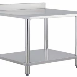 Null Arbeitstisch HWT3127B , Edelstahl/ Kunstsoff, 120 X 70x 88 Cm, Mit Aufkantung, Silber