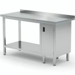 Null Edelstahl Gastro-Arbeitstisch Mit Klapptür Rechts Sowie Grundboden Und Aufkantung | AISI 430 Qualität | HxBxT 85x180x60cm -Gastro Arbeitstisch 66b072a0 0074 4e4e 9242 cfd31cb3c3f0 5