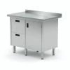 Null Edelstahl Gastro-Arbeitstisch Mit 2 Schubladen Und 1 Klapptür | AISI 430 Qualität | HxBxT 85x100x60cm
