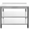 Null Gastro Arbeitstisch 2 Grundböden Mit Aufkantung Edelstahl (BxT) 2000 X 800 Mm
