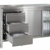 Null Gastro Arbeitsschrank Mit Grundboden, Flügeltüren, Schubladen & Zwischenboden Chromstahl (BxT) 1100 X 800 Mm