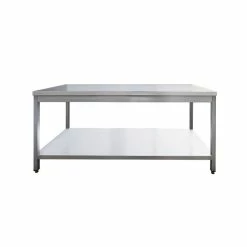 Null Arbeitstisch HWT3127B , Edelstahl/ Kunstsoff, 120 X 70x 88 Cm, Mit Aufkantung, Silber -Gastro Arbeitstisch 7b6c6e34 0905 42c5 8a64 bce2c0da9d5f
