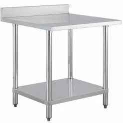 Null Arbeitstisch HWT3127B , Edelstahl/ Kunstsoff, 120 X 70x 88 Cm, Mit Aufkantung, Silber -Gastro Arbeitstisch 7be40080 2965 475d b6e1 681f0d8f2874