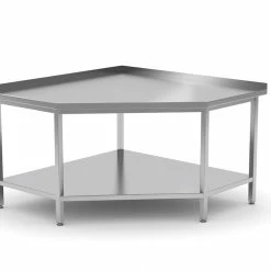 Null Edelstahl Gastro-Ecktisch Mit Grundboden Und Aufkantung | AISI 430 Qualität | HxBxT 85x100x90cm -Gastro Arbeitstisch 82b1d7a7 0b6b 4be2 97ba 16833df6de60