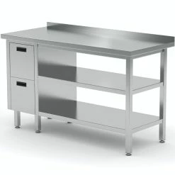 Null Edelstahl Gastro-Arbeitstisch Mit 3 Schubladen Links Sowie Grund- Und Zwischenboden Und Aufkantung | AISI 430 Qualität | HxBxT 85x90x60cm 13 Null Edelstahl Gastro-Arbeitstisch Mit 3 Schubladen Links Sowie Grund- Und Zwischenboden Und Aufkantung | AISI 430 Qualität | HxBxT 85x90x60cm -Gastro Arbeitstisch 8bcfecc5 0fcd 49be 9114 58fefaf0736b 1