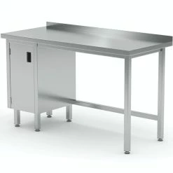 Null Edelstahl Gastro-Arbeitstisch Mit 2 Klapptüren Und Aufkantung | AISI 430 Qualität | HxBxT 85x90x60cm -Gastro Arbeitstisch 9f1ed05d 30c1 4418 9d6c fa0c08cae4c9