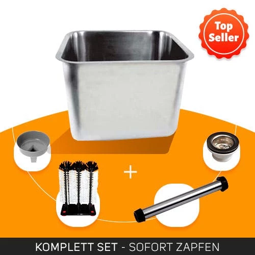Null Spülbecken Gastronorm Aus Edelstahl - 40x40x30 Cm Komplett 7 Null Spülbecken Gastronorm Aus Edelstahl - 40x40x30 Cm Komplett – Bild 7