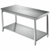 Null Edelstahltisch / Arbeitstisch - Mit Grundboden - 800 X 700 X 850 Mm