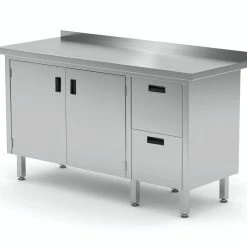 Null Edelstahl Gastro-Arbeitstisch Mit 3 Schubladen Und 2 Klapptüren | AISI 430 Qualität | HxBxT 85x140x60cm -Gastro Arbeitstisch b85b4956 e285 45ee 880b 785bd7a2a9f9