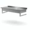 Null Edelstahl Gastro-Arbeitstisch Mit Wandaufhängung | AISI 430 Qualität | HxBxT 30x110x60cm