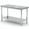 Null Edelstahl Gastro-Arbeitstisch Mit Grundboden | AISI 430 Qualität | HxBxT 85x270x80cm