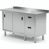 Null Edelstahl Gastro-Arbeitstisch Mit 2 Schubladen Und 2 Schiebetüren | AISI 430 Qualität | HxBxT 85x180x70cm