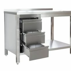 Null Gastro Arbeitstisch Mit Grundboden & Schubladenblock Mit Aufkantung Chromstahl (BxT) 1600 X 800 Mm -Gastro Arbeitstisch e8345b02 5e7a 408e a6b0 36a82d4de138